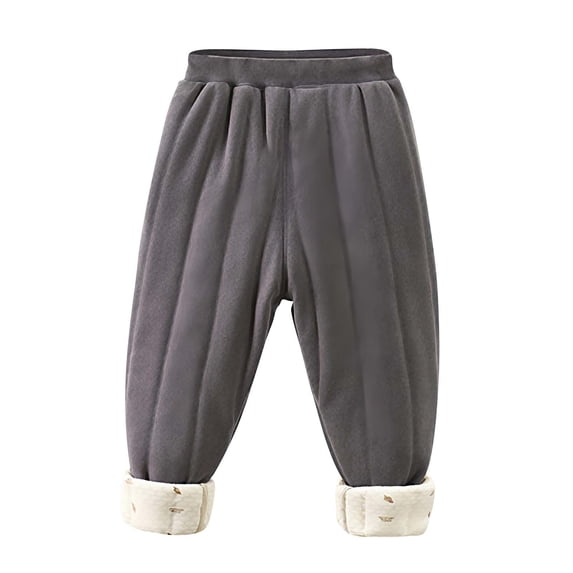 xaoyunyn Girls Fleece Lined Jogger Pant Elastic Waisted Casual Pant Winter Warm Sweatpants 3-15 Years