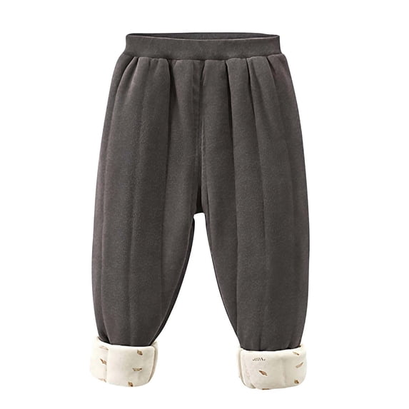 xaoyunyn Girls Fleece Lined Jogger Pant Elastic Waisted Casual Pant Winter Warm Sweatpants 3-15 Years