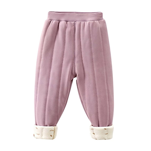 xaoyunyn Girls Fleece Lined Jogger Pant Elastic Waisted Casual Pant Winter Warm Sweatpants 3-15 Years