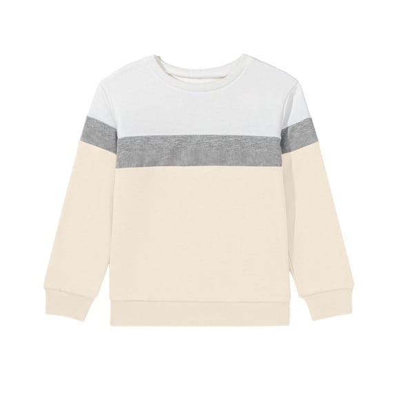 xaoyunyn Girls Patchwork Sweatshirts Fall Casual Long Sleeve Crewneck Color Block Pullover 1-15 Years