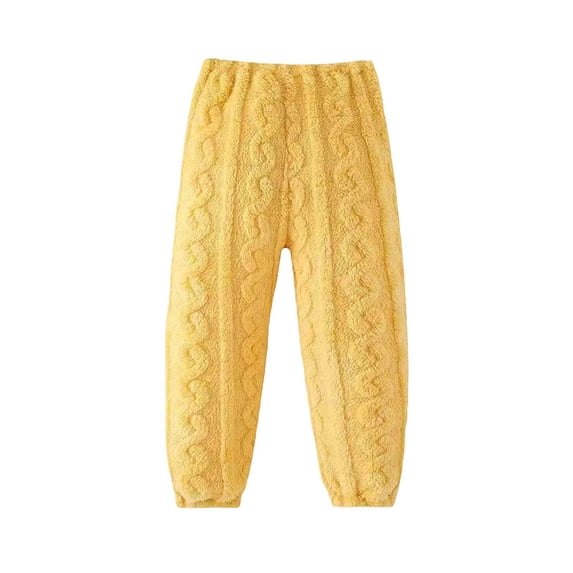 xaoyunyn Girls Sleep Pants Casual Comfy Elastic Waisted Fuzzy Pants Winter Warm Homewear 2-11 Years