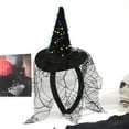 thumbnail image 1 of xaoyunyn Halloween Witch Hat Headband for Women Fun Costume Accessory with Mesh and Sequins Suit for Parties,Trick or Treating Performances, 1 of 6