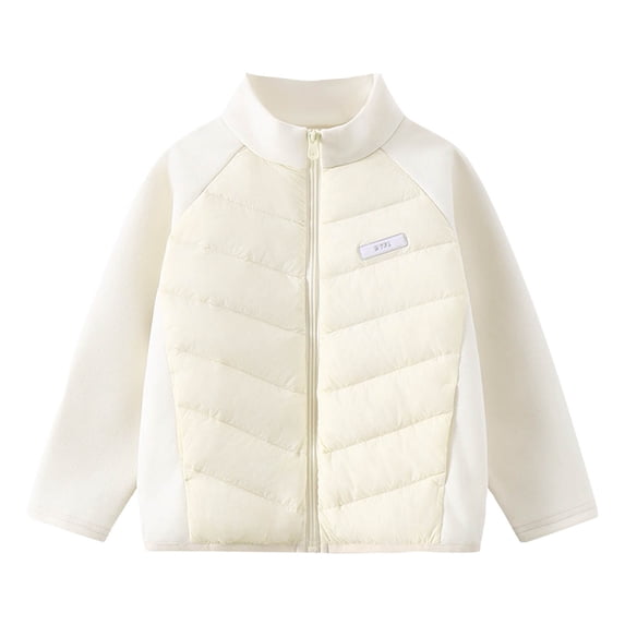 xaoyunyn Kids Lightweight Puffer Jacket Casual Warm Quilted Coats Fall Winter Long Sleeve Stand Collar Outerwear 1-11 Years