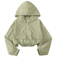 thumbnail image 1 of xaoyunyn Kids Lightweight Sunscreen Coats Fashion Solid Color Full Zipper Sun Protection Hooded Jacket with Pockets, 1 of 6