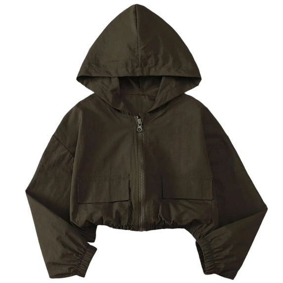 xaoyunyn Kids Lightweight Sunscreen Coats Fashion Solid Color Full Zipper Sun Protection Hooded Jacket with Pockets