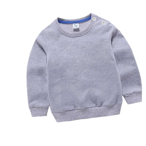 xaoyunyn Kids Solid Color Pullover Fall Winter Casual Fashion Button Round Neck Long Sleeve Sweatshirts