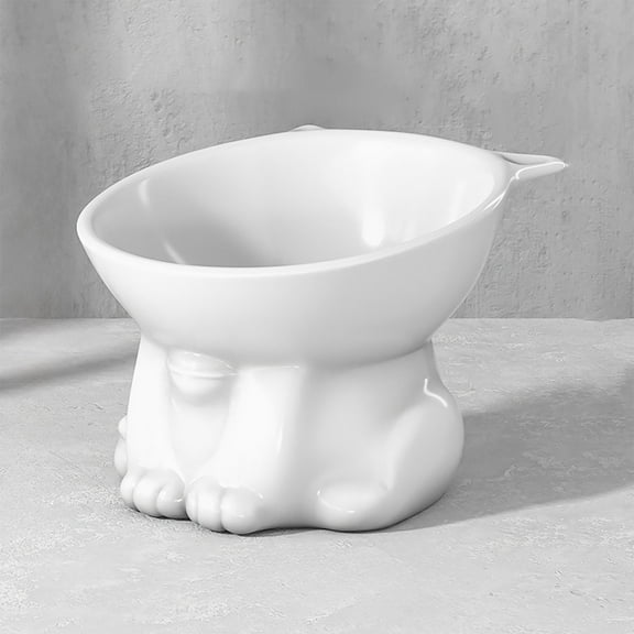 xaoyunyn Large Capacity Elevated Cat Food and Water Bowl,Protects Neck,Reduces Whisker Fatigue,Safe Plastic,Stable Tip,Easy to Clean