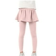 thumbnail image 1 of xaoyunyn Leggings with Skirt for Girls Spring Summer Stretchy Waisted Solid Color Casual Pants 4-13 Years, 1 of 6
