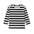 thumbnail image 1 of xaoyunyn Long Sleeve Striped Shirt for Kids Loose Fashion Crewneck T-Shirt Casual Basic Tees 1-9 Years, 1 of 6