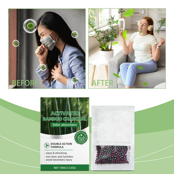 xaoyunyn Natural Activated Charcoal Odor Absorber for Home Car and Shoes with Bamboo Charcoal Bags for Long Lasting Purification and Freshness
