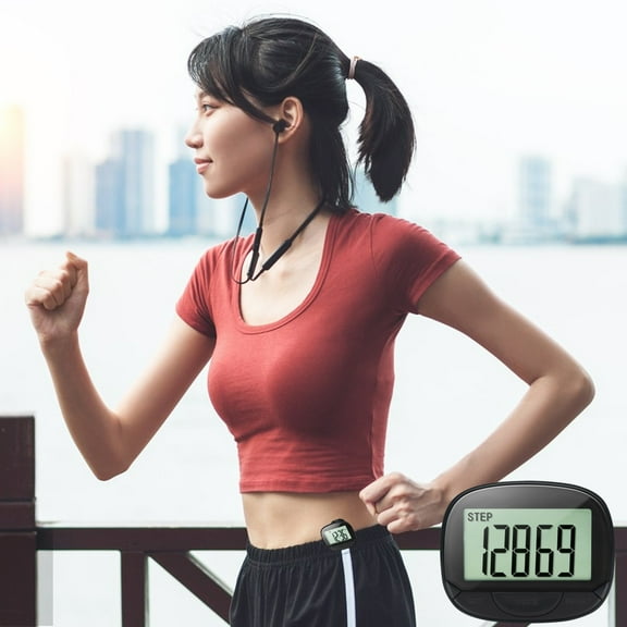 xaoyunyn Portable Digital LCD Pedometer with Clip and Strap for Counting Anytime Anywhere Suit for Outdoor Travel and Suitable for Users
