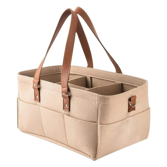 xaoyunyn Portable Multifunctional Nursery Storage Tote with Removable Compartments and Comfortable Handles for Diapering,Breast Pump,Travel Organizer