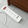 thumbnail image 1 of xaoyunyn Power Strip with Long Extension Cord Featuring Multiple USB Outlets Suit for Office and Dorm Rooms Includes Protective Doors for Enhanced Safety, 1 of 6