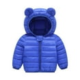 thumbnail image 1 of xaoyunyn Puffer Padded Jacket for Toddler Cute Winter Warm Lightweight Solid Color Hooded Outerwear, 1 of 3