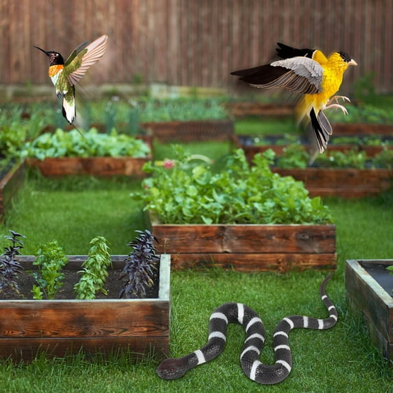 xaoyunyn Realistic TPR Rubber Snake Garden Decoration Set with Lifelike Cobras,Rattlesnakes Vipers to Scare Away Birds and Enhance Outdoor Spaces