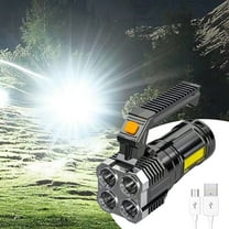 xaoyunyn Rechargeable LED Flashlight IP44 Waterproof with Sidelight 4 Modes,USB Charging for Camping Emergencies,Super Bright 10000 Lumens Portable Torch
