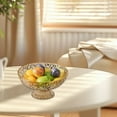 thumbnail image 1 of xaoyunyn Removable Tall Flower Design Large Capacity Fruit Tray Multifunctional Striped Drainage Basket for,Candy & Fruit Storage Eye Catching Home Decor, 1 of 6