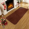 thumbnail image 1 of xaoyunyn Soft Plush Bath Mat with Non-Slip Backing,Absorbent Machine Washable Shower Rug for Bathroom,Toilet Tub,40cmx80cm,Modern Design,Brown, 1 of 8