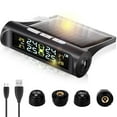 thumbnail image 1 of xaoyunyn Solar Powered Tire Pressure Monitoring System with 4 External Sensors Real Alerts,USB Charging,HD Display,Water Resistant,Safety Assurance, 1 of 8