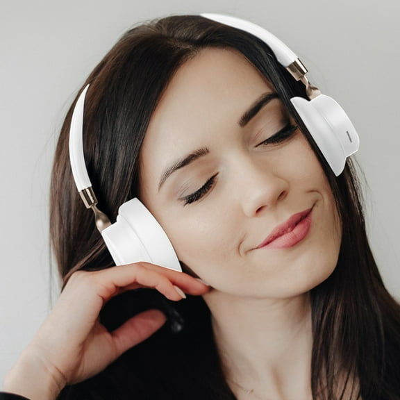 xaoyunyn Talking Noise-Canceling Headset Game Plug-In Listening Wireless Bluetooth Headset,White