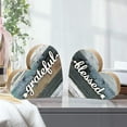 thumbnail image 1 of xaoyunyn Thanksgiving Heart Shaped Tabletop Decorations Grateful and Blessed Wooden Signs Fall Home Decor with Warm and Festive Design, 1 of 6