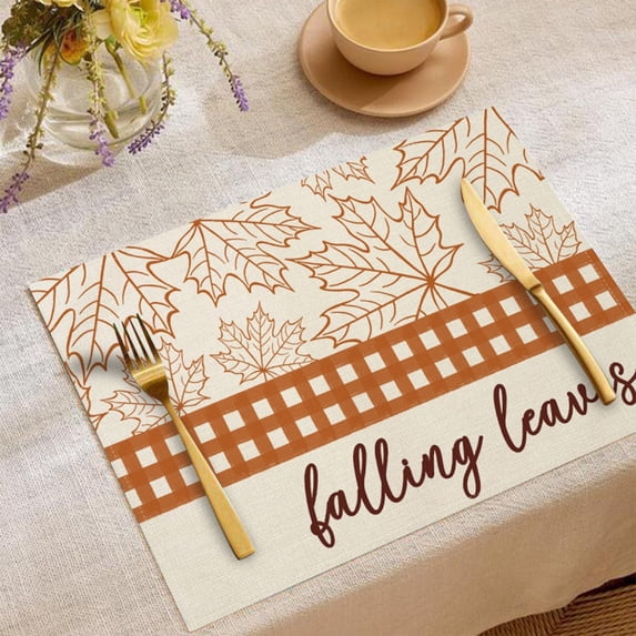xaoyunyn Thanksgiving Vintage Table Mats Set of 2 Stable Heat Insulation with Double Sided Stitching for Festive Dinner Parties and Everyday Use