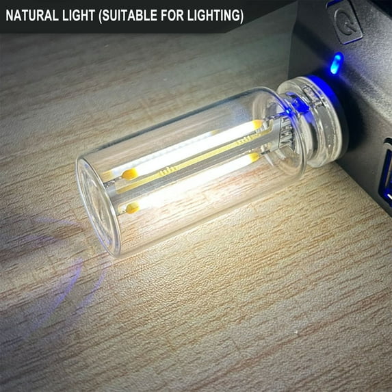 xaoyunyn Touch Controlled USB Night Light Versatile Ceramic LED Lamp with Glass Bottle Design for Bedside,Car Decor Portable Use Energy Efficient and Romantic Gift Idea