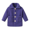 thumbnail image 1 of xaoyunyn Winter Fuzzy Fleece Jacket Solid Color Button Down Mid-Length Coats Fall Casual Warm Outerwear 2-9 Years, 1 of 6