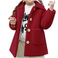 thumbnail image 1 of xaoyunyn Winter Fuzzy Fleece Jacket Solid Color Button Down Mid-Length Coats Fall Casual Warm Outerwear 2-9 Years, 1 of 6