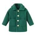 thumbnail image 1 of xaoyunyn Winter Fuzzy Fleece Jacket Solid Color Button Down Mid-Length Coats Fall Casual Warm Outerwear 2-9 Years, 1 of 6