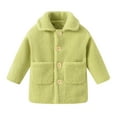 thumbnail image 1 of xaoyunyn Winter Fuzzy Fleece Jacket Solid Color Button Down Mid-Length Coats Fall Casual Warm Outerwear 2-9 Years, 1 of 6