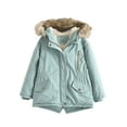 thumbnail image 1 of xaoyunyn Winter Warm Coats for Girls Casual Fashion Solid Color Windproof Hooded Jackets with Pockets 3-14 Years, 1 of 6