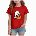 thumbnail image 1 of xaweyi Cute Cartoon Printed Halloween T Shirt for Girls Crew Neck Short Sleeve Casual Youth Holiday Outfit Top, 1 of 6