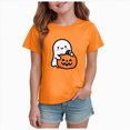 thumbnail image 1 of xaweyi Cute Cartoon Printed Halloween T Shirt for Girls Crew Neck Short Sleeve Casual Youth Holiday Outfit Top, 1 of 6