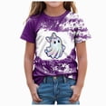 thumbnail image 1 of xaweyi Cute Halloween Shirt for Girls Ghost with Bow Graphic Short Sleeve Crew Neck Top,Sizes 11-12 Years, 1 of 4