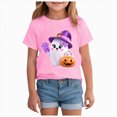 thumbnail image 1 of xaweyi Fun Halloween Ghost Pumpkin Graphic T Shirt For Youth Girls Crew Neck Short Sleeve Top, 1 of 8