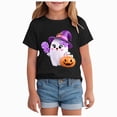 thumbnail image 1 of xaweyi Fun Halloween Ghost Pumpkin Graphic T Shirt For Youth Girls Crew Neck Short Sleeve Top, 1 of 8