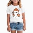 thumbnail image 1 of xaweyi Girls Halloween T Shirt Cute Ghost Graphic Short Sleeve Crew Neck Kids Holiday Wear,Sizes 12-13 Years, 1 of 5