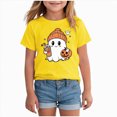thumbnail image 1 of xaweyi Girls Halloween T Shirt Cute Ghost Graphic Short Sleeve Crew Neck Kids Holiday Wear,Sizes 2-3 Years, 1 of 5