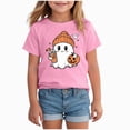 thumbnail image 1 of xaweyi Girls Halloween T Shirt Cute Ghost Graphic Short Sleeve Crew Neck Kids Holiday Wear,Sizes 8-9 Years, 1 of 5