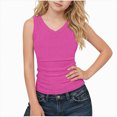 thumbnail image 1 of xaweyi Girls V Neck Tank Tops Ribbed Knit Slim Fit Tees Tanks Summer Sleeveless Basic Shirt Going Out Top Clothes,Sizes 13-14 Years, 1 of 7