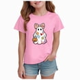 thumbnail image 1 of xaweyi Halloween Cartoon Graphic Crew Neck T Shirt For Girls Short Sleeve Casual Youth Party Tee, 1 of 7