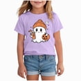 thumbnail image 1 of xaweyi Halloween Cute Ghost Graphic T Shirt for Girls Short Sleeve Crew Neck Fall Party Top,Sizes 18-24 Months, 1 of 5
