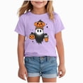 thumbnail image 1 of xaweyi Halloween Girls Cute Ghost Graphic Short Sleeve T Shirt Crew Neck Party Top Kids,Sizes 8-9 Years, 1 of 5