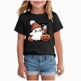 thumbnail image 1 of xaweyi Halloween Girls Shirt Cute Ghost with Flowers and Butterflies Short Sleeve Crew Neck,Sizes 4-5 Years, 1 of 5