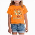 thumbnail image 1 of xaweyi Halloween Girls Tee Cute Ghost with Flowers Graphic Short Sleeve Crew Neck Shirt,Sizes 3-4 Years, 1 of 7