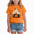 thumbnail image 1 of xaweyi Halloween T Shirt for Kids Girls Cute Ghost with Bow Graphic Short Sleeve Crew Neck,Sizes 8-9 Years, 1 of 5