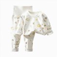 thumbnail image 1 of xaweyi Infant Toddler Boys Girls Cute Cartoon Long Sleeve Homewear Set Breathable Soft Comfortable Indoor Loungewear Outfit Size 0-3 Months, 1 of 4