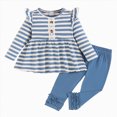 thumbnail image 1 of xaweyi Infant Toddler Girl Fall Winter Two Piece Outfit Ruffle Long Sleeve Shirt and Matching Pants Size 6-9 Months, 1 of 8