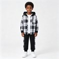 thumbnail image 1 of xaweyi Kids Boys Hooded Plaid Shirt Jacket and Sweatpants 2 Piece Matching Outfit Casual School Wear,Sizes 4 Years, 1 of 10
